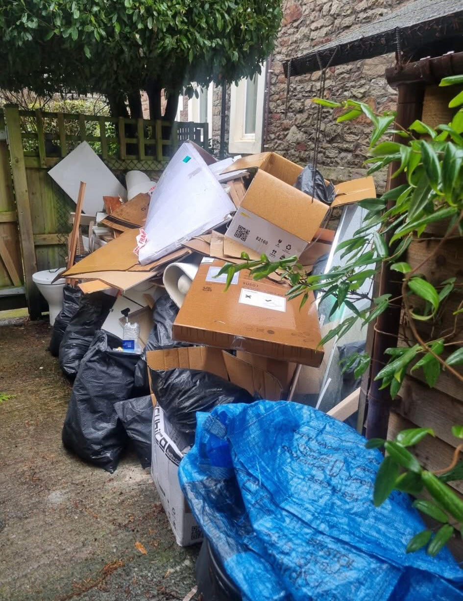 Before waste removal Rubbish waste removal in Bristol
